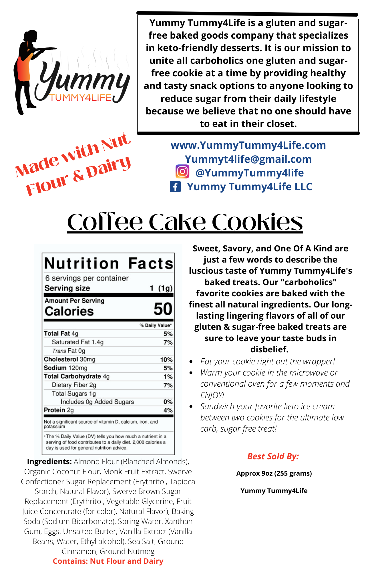 Coffee Cake Crumble Cookies (6 Cookies)